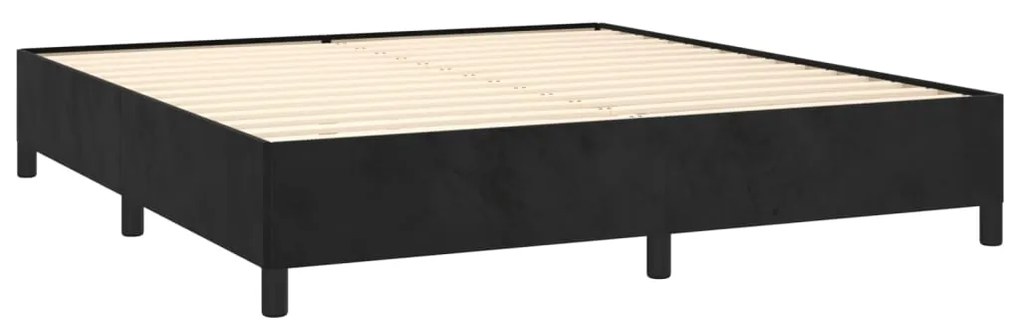 vidaXL Κρεβάτι Boxspring με Στρώμα Μαύρο 180x200 εκ. Βελούδινο