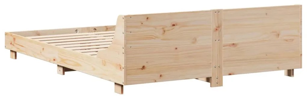 vidaXL Σκελετός Κρεβατιού Χωρίς Στρώμα 120x190 εκ Μασίφ Ξύλο Πεύκου