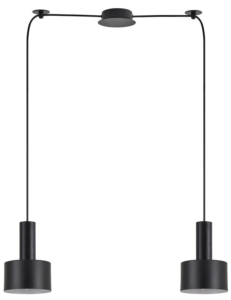 SE21-BL-4-BL2-MS1 ADEPT TUBE Black Pendant Black Metal Shade+ HOMELIGHTING 77-8543