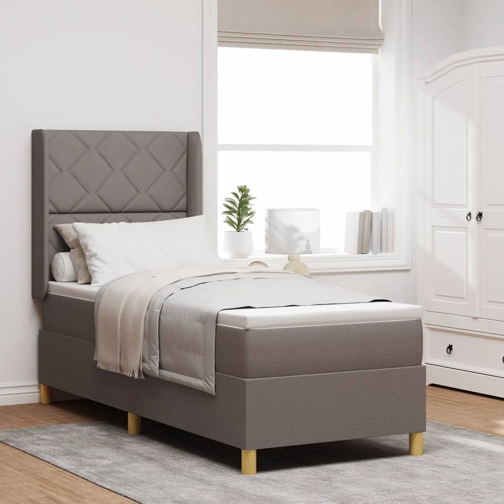 vidaXL Κρεβάτι Box Spring με Στρώμα Ταμπά 80x200 εκ. Υφάσματα