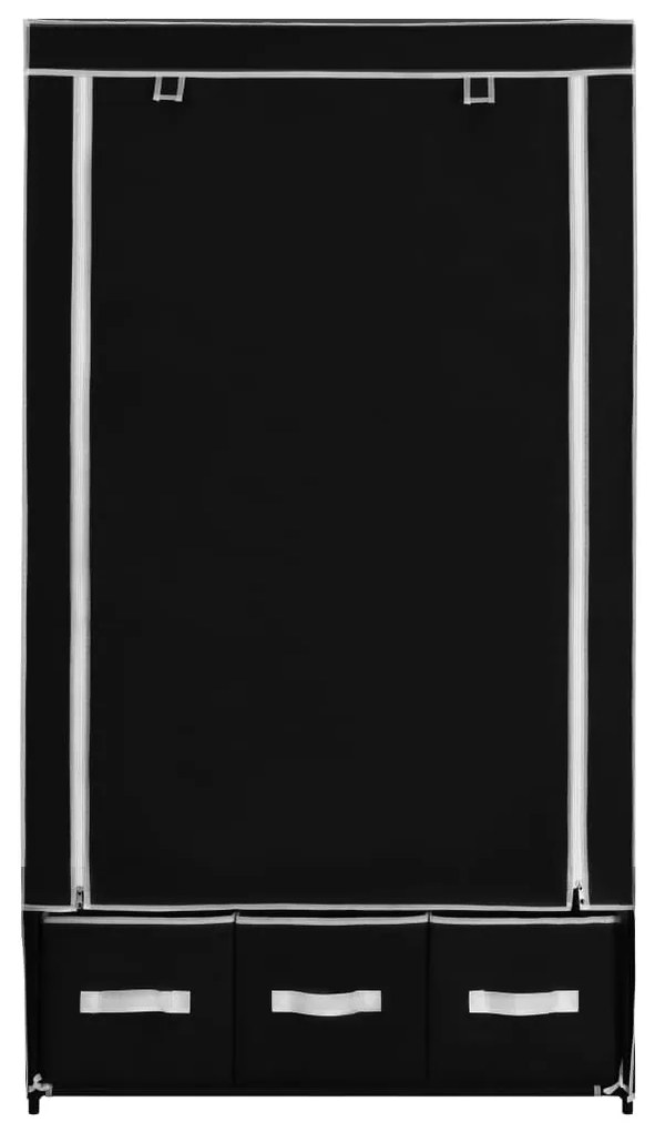 vidaXL 282457  Wardrobe Black 87x49x159 cm Fabric
