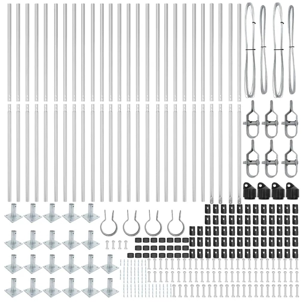 vidaXL Στύλος Περιφράξεων 26 pcs Ασημί 3.2 x 3.2 x 140 εκ Ατσάλι