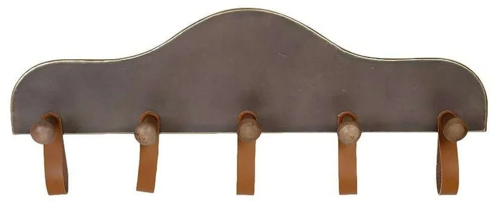 Κρεμάστρα Τοίχου 5 Θέσεων AFT118 63x7,5x24cm Brown Espiel Metal,Wood