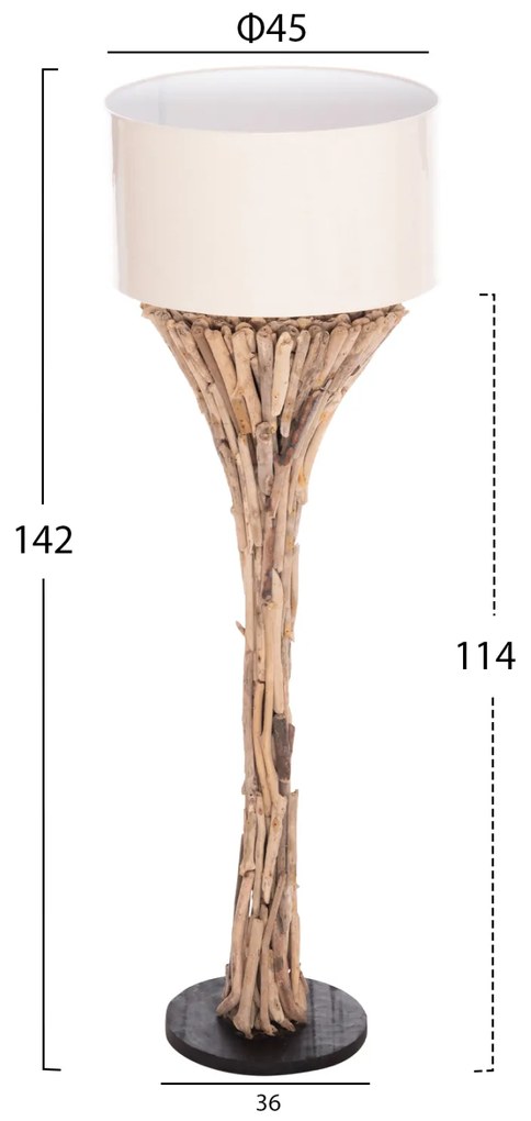 ΔΙΑΚΟΣΜΗΤΙΚΟ ΦΩΤΙΣΤΙΚΟ ΔΑΠΕΔΟΥ ALTAR HM4433 DRIFTWOOD--ΛΕΥΚΟ PVC Φ45x142Υεκ. - 0512263 - HM4433