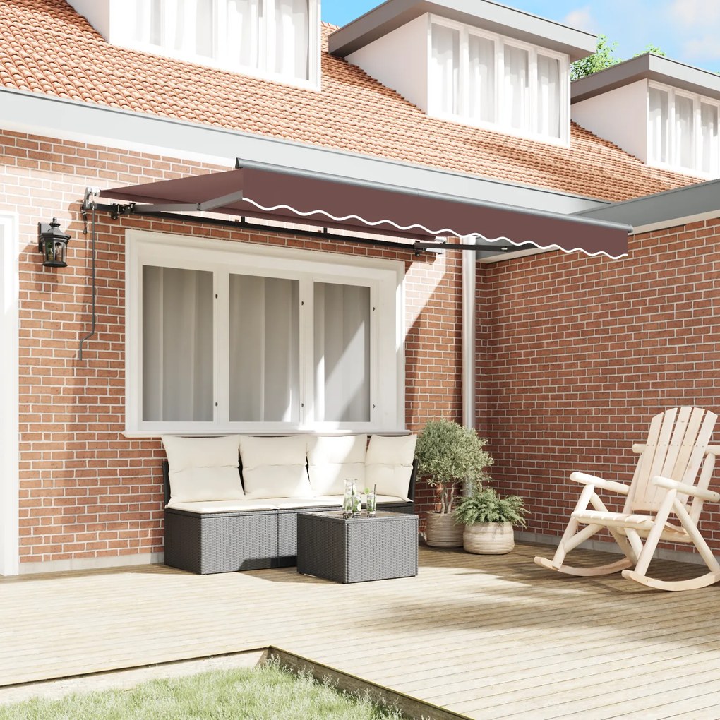 vidaXL Σκηνίτσα Αναδιπλούμενη Καφέ 350 x 200 cm Πολυεστέρας, Αλουμίνιο
