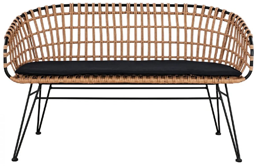 ΚΑΝΑΠΕΣ ΚΗΠΟΥ ARTELIBRE ARVENIUS ΦΥΣΙΚΟ/ΜΑΥΡΟ RATTAN 124X57X77CM