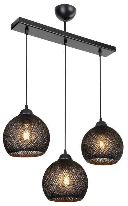 Φωτιστικό οροφής τρίφωτο PWL-0973 II pakoworld Ε27 μαύρο 50x18x85εκ