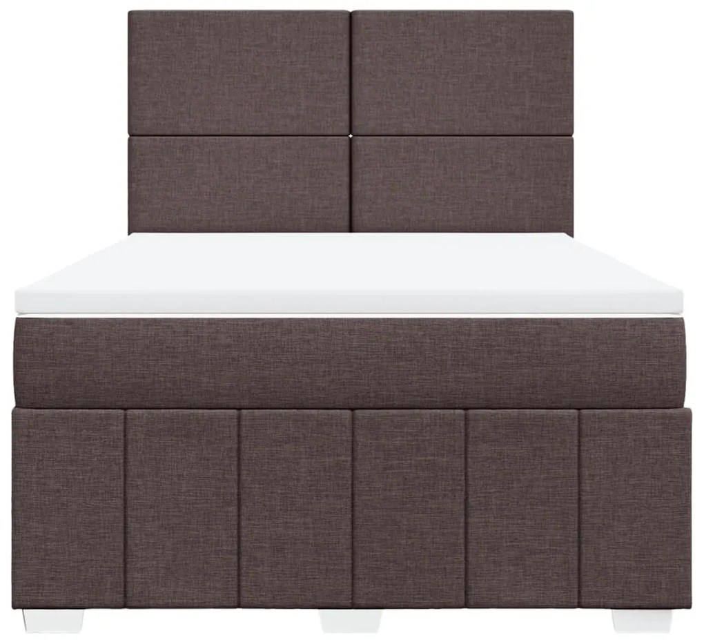 ΚΡΕΒΑΤΙ BOXSPRING ΜΕ ΣΤΡΩΜΑ ΣΚΟΥΡΟ ΚΑΦΕ 160X200 ΕΚ ΥΦΑΣΜΑΤΙΝΟ 3291715