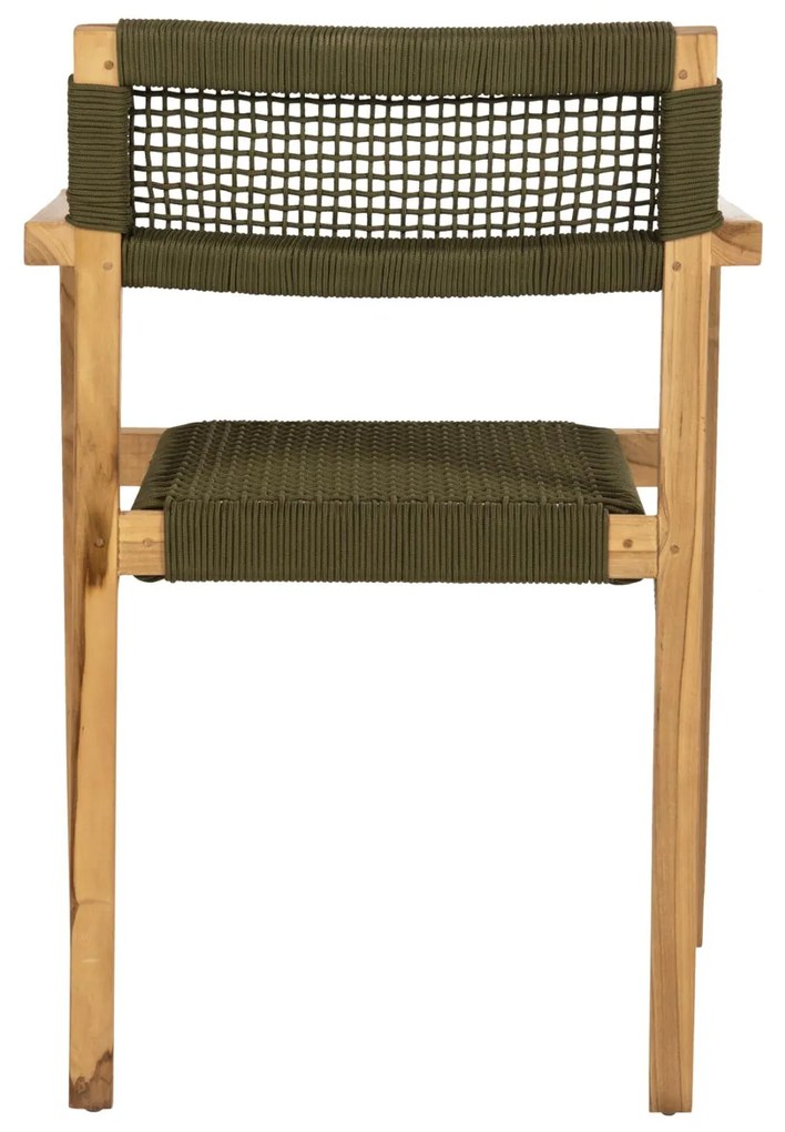 Πολυθρόνα CHARLOTTE Ξύλο Teak Φυσικό και Πράσινο Σχοινί 59x54x83Yεκ. 59x54x83 εκ.