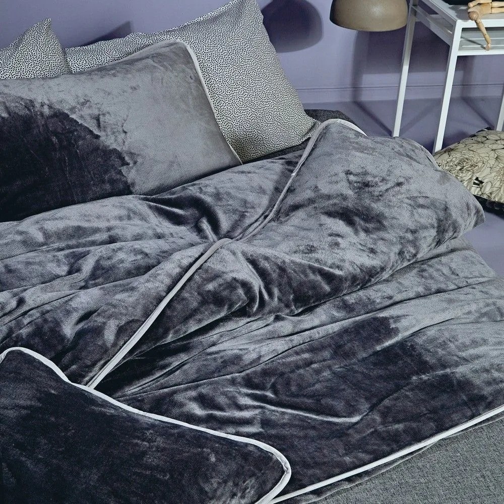 Παπλωματοθήκη Ivanna 24 Anthracite Kentia King Size 260x240cm Πολυέστερ