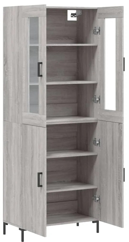 vidaXL Ντουλάπι Γκρι Sonoma 69,5 x 34 x 180 εκ. Επεξεργασμένο Ξύλο