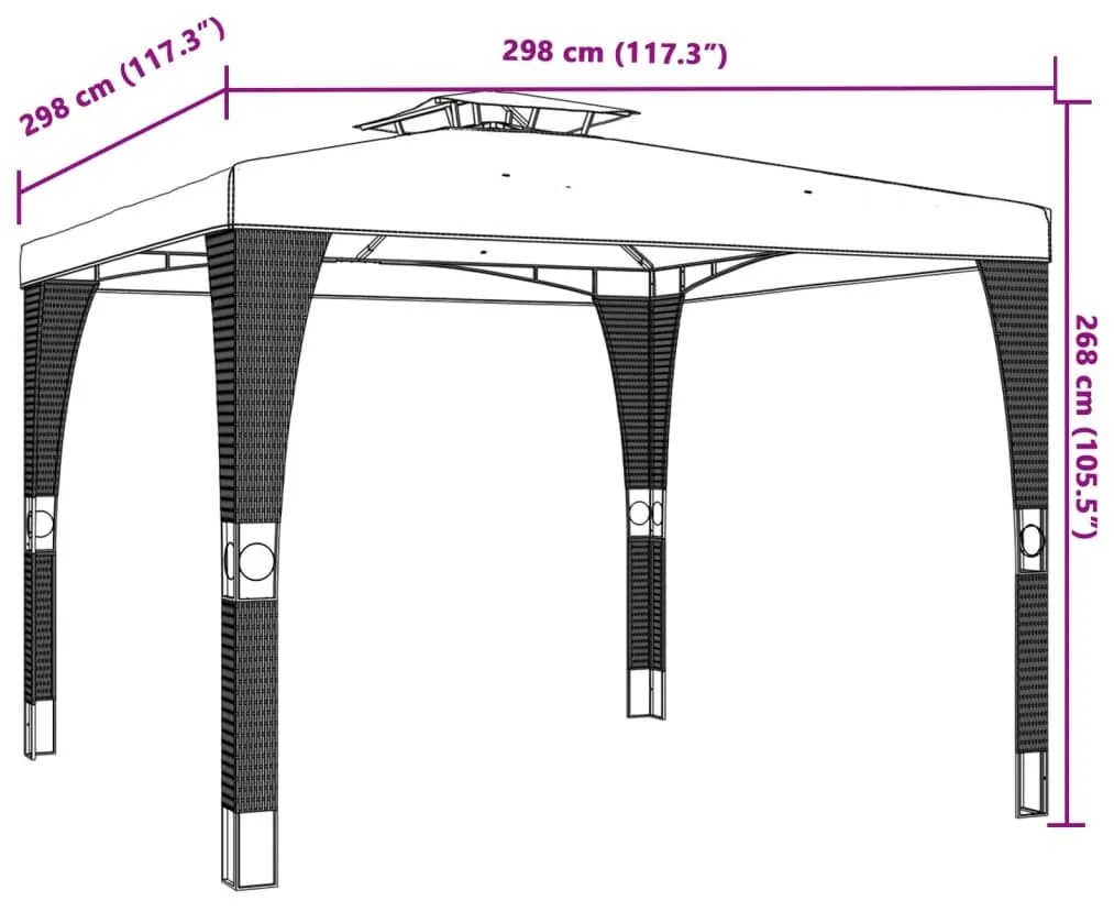 ΚΙΟΣΚΙ ΜΕ ΔΙΠΛΗ ΟΡΟΦΗ ΚΡΕΜ 2,98X2,98 Μ. ΑΤΣΑΛΙΝΟ 368440