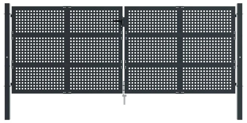 vidaXL Πύλη Κήπου Ανθρακί 400 x 150 εκ. Ατσάλινη