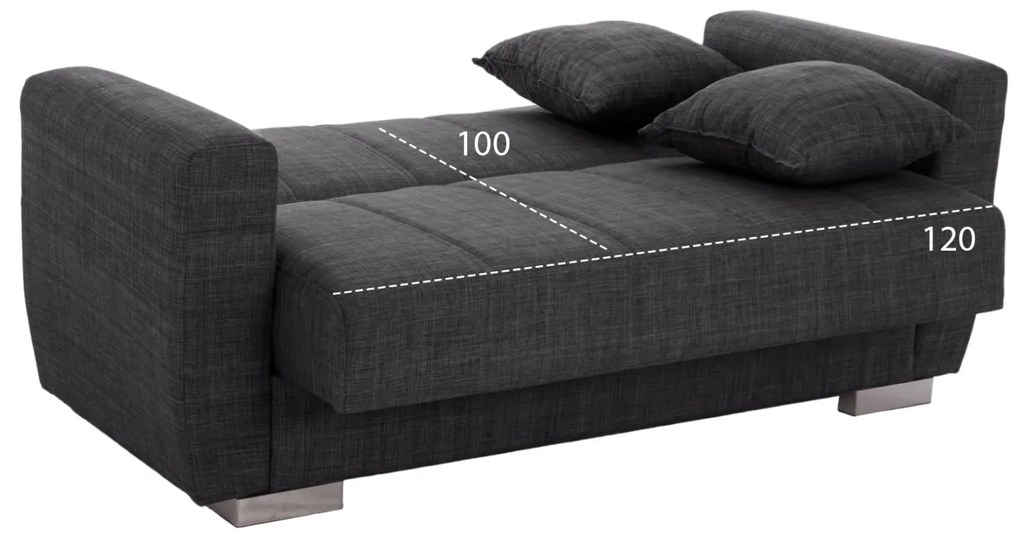Καναπές - Κρεβάτι Polya 2θέσιος Γκρί 150x84x88 εκ. 150x84x88 εκ.