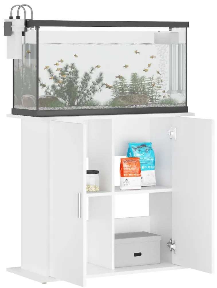 vidaXL Βάση Ενυδρείου Λευκή 81 x 36 x 73 εκ. από Επεξεργασμένο Ξύλο