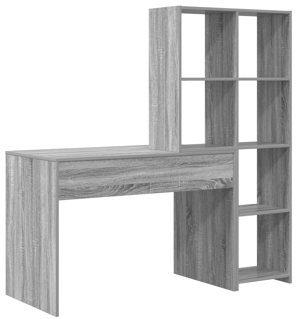 vidaXL Γραφείο Γκρι sonoma 138.5 x 55 x 143 εκ Επεξεργασμένο ξύλο