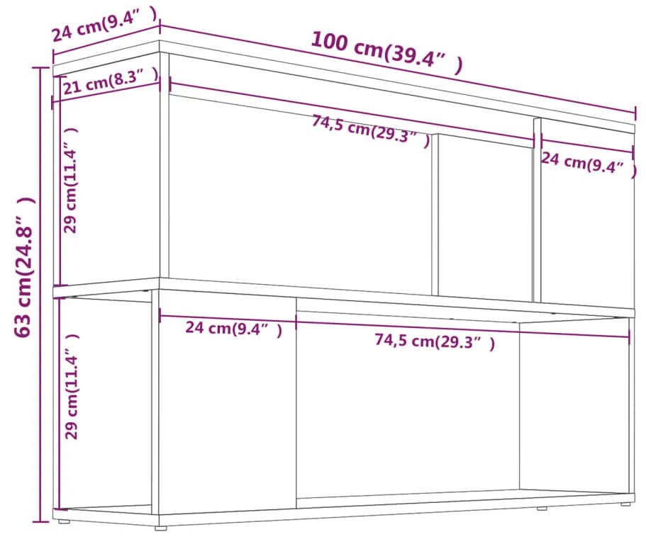 ΒΙΒΛΙΟΘΗΚΗ ΓΚΡΙ SONOMA 100 X 24 X 63 ΕΚ. ΑΠΟ ΕΠΕΞΕΡΓΑΣΜΕΝΟ ΞΥΛΟ 816039