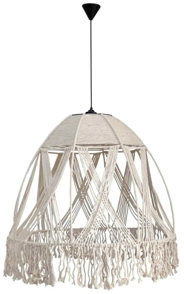 Φωτιστικό Οροφής Μονόφωτο Heronia Mackrame 31-1300 White