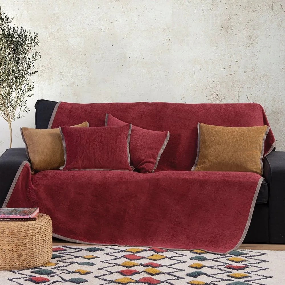 Ριχτάρι New Tanger Bordo-Ecru Nef-Nef Διθέσιο 180x250cm Ακρυλικό-Πολυέστερ