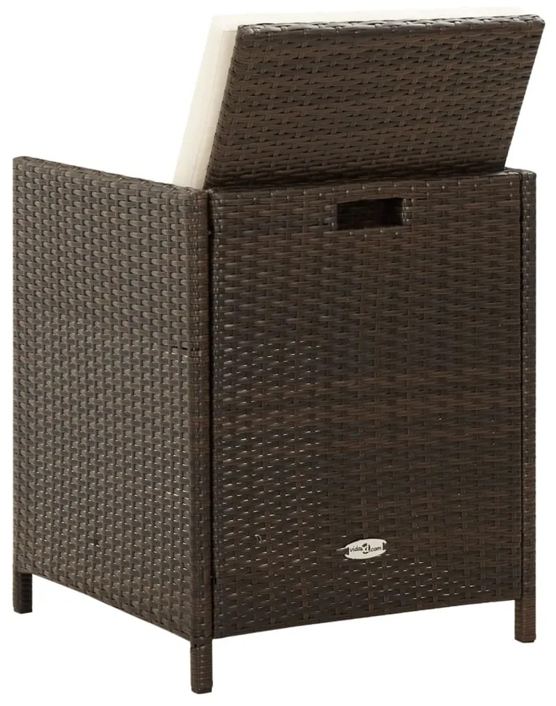 vidaXL Καρέκλες Κήπου 4 τεμ. Καφέ από Συνθετικό Ρατάν με Μαξιλάρια