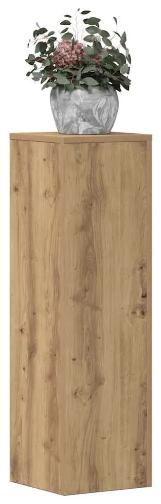 vidaXL Βάσεις Φυτών 2 τεμ. Αρτισιανή Δρυς 25x25x80 εκ. Επεξ. Ξύλο