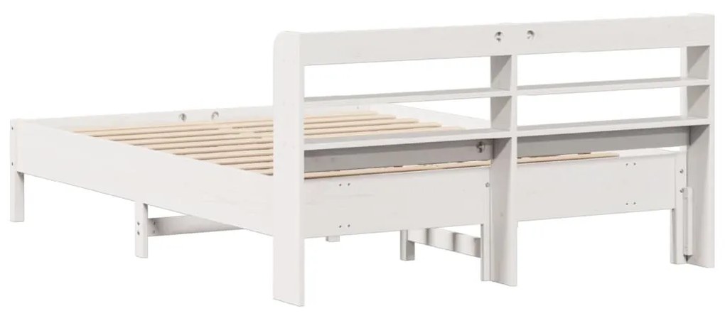 vidaXL Σκελετός Κρεβ. Χωρίς Στρώμα Λευκό 135x190 εκ Μασίφ Πεύκο
