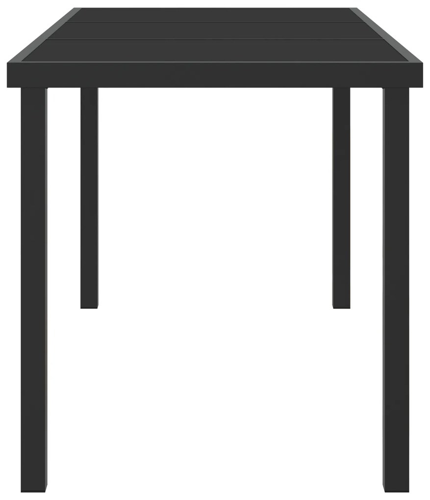 vidaXL Τραπέζι Κήπου Μαύρο 140 x 80 x 73 εκ Μασίφ ξύλο teak