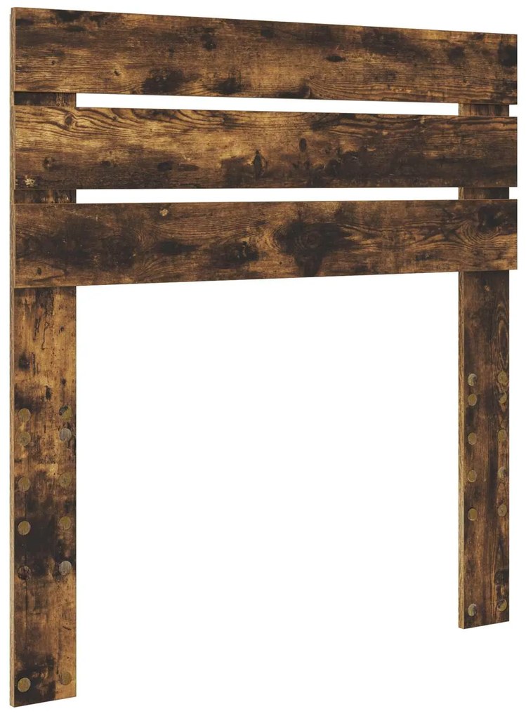 vidaXL Σκελετός Κρεβατιού Καπνιστό Δρύινο και Ασημί 75 x 190 cm