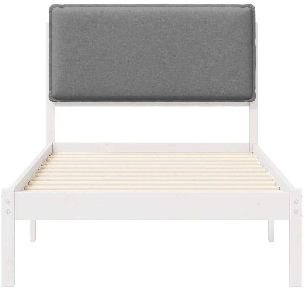 vidaXL Σκελετός Κρεβατιού με Επενδεδυμένο Κεφαλάρι Ανοιχτό γκρι