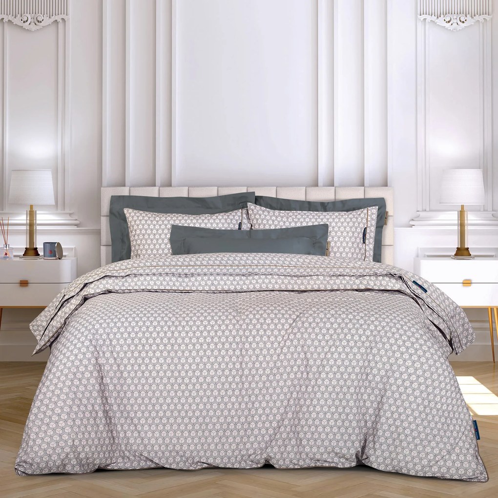 Σετ Παπλωματοθήκη Polycotton King 240x260εκ. Essential 2215 Μαύρη-Taupe Greenwich Polo Club