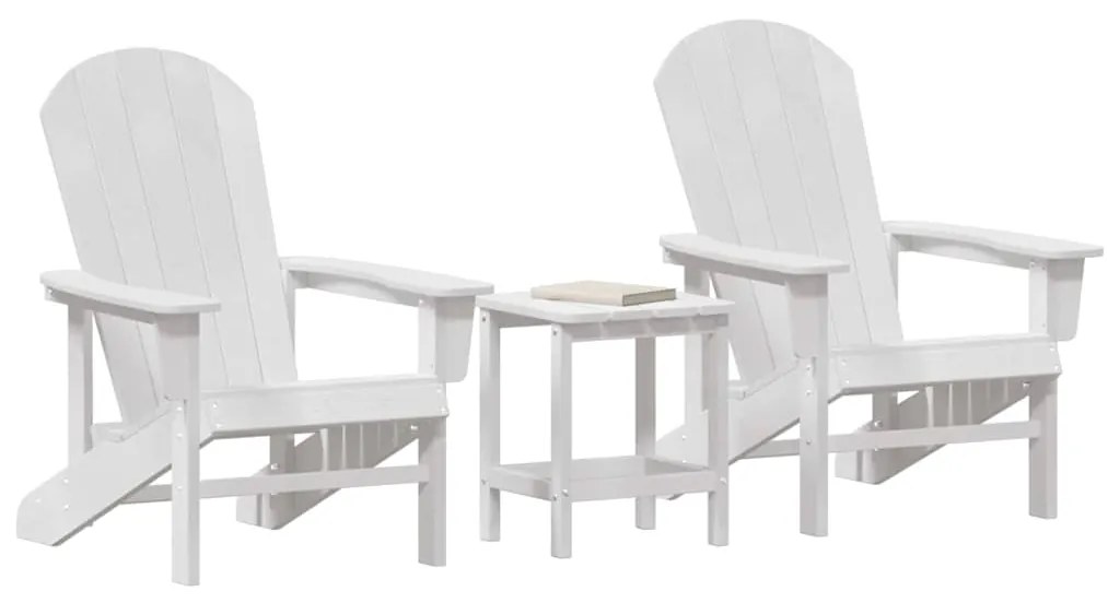 vidaXL Έπιπλα Χαλάρωσης Κήπου 3 pcs Λευκό 38 x 38 x 46cm Πολυαιθυλένιο