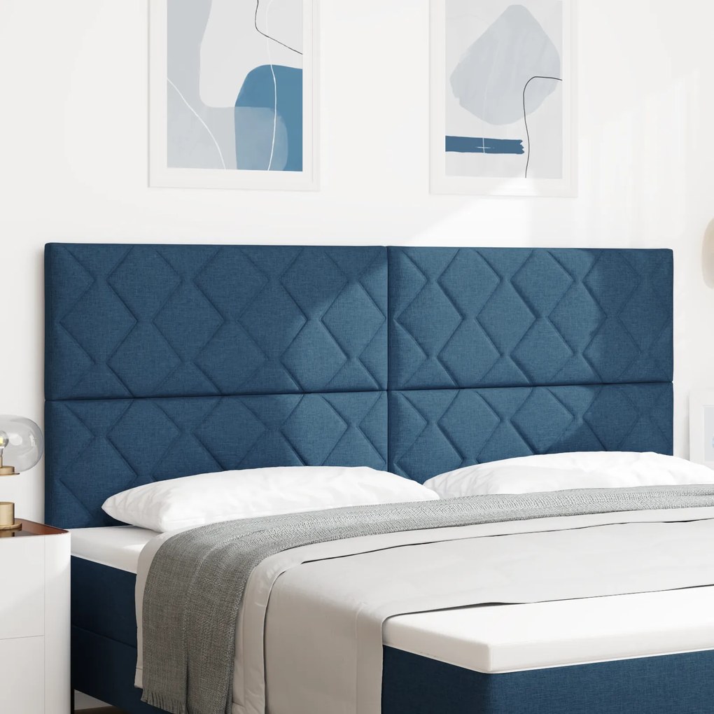 vidaXL Υφασμάτινο Κεφαλάρι Geometric με κεφαλάρι Μπλε 200 cm ύφασμα