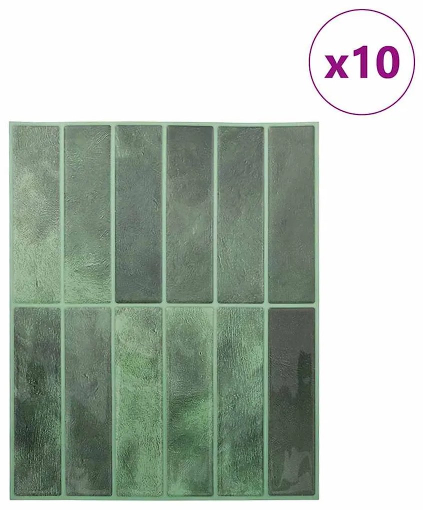 vidaXL Ορθογώνιο Πλακάκι 10 pcs Σκούρο Πράσινο 29 x 22.9 εκ.