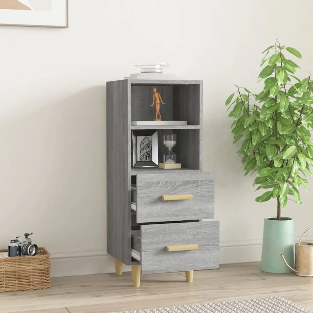 vidaXL Ντουλάπι Γκρι Sonoma 34,5x34x90 εκ. από Επεξεργασμένο Ξύλο