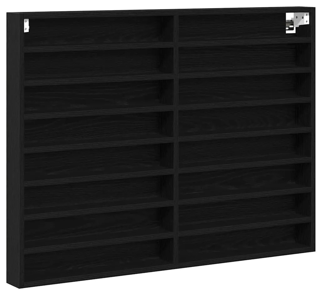 vidaXL Βιτρίνα με ράφι Μαύρη Οξυά 100 x 8,5 x 75 cm Επεξεργασμένο ξύλο