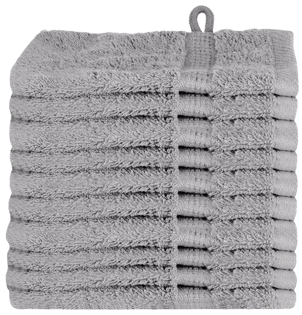 vidaXL Πετσέτες 10 pcs Γκρι 15 x 21 cm Βαμβάκι