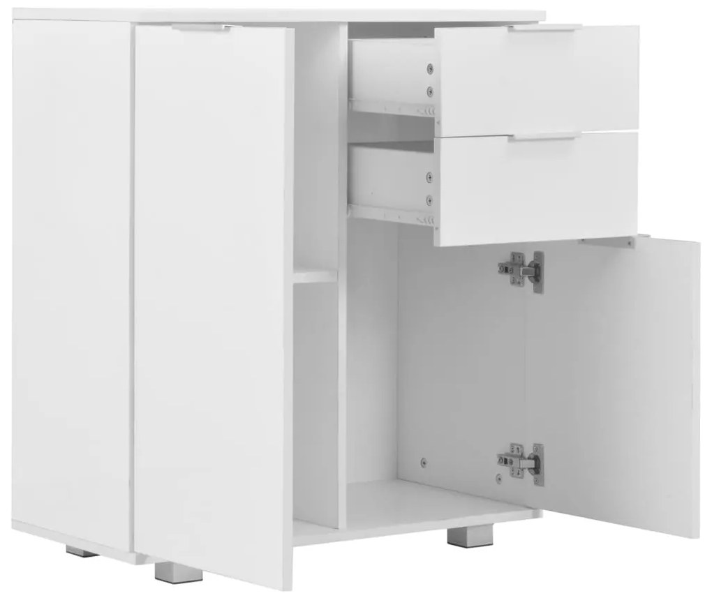 vidaXL Μπουφές Ψηλός Γυαλιστερός Λευκός 71x35x80εκ. Επεξεργασμένο Ξύλο