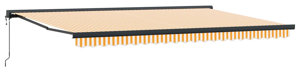 vidaXL Αυτόματη Τέντα - Πορτοκαλί και Λευκή, 500x300 cm