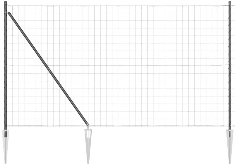 vidaXL Φράχτης με Στήλες. Γκρι 1.5 x 10 m Ατσάλι