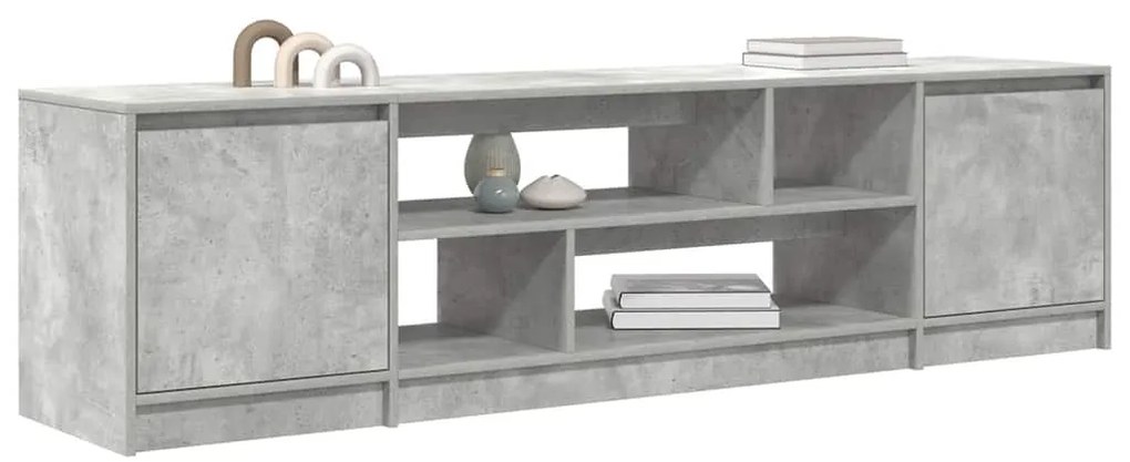 vidaXL Έπιπλο Τηλεόρασης Γκρι Σκυροδέματος 188,5x41x50 εκ. Επεξ. Ξύλο