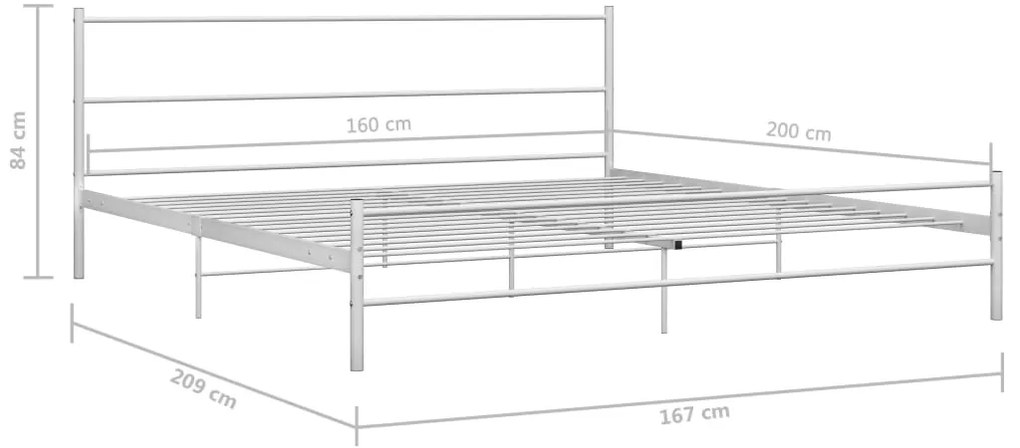 vidaXL Πλαίσιο Κρεβατιού Λευκό 160 x 200 εκ. Μεταλλικό
