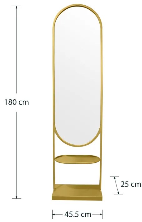 ΚΑΘΡΕΠΤΗΣ ANELSA PAKOWORLD ΧΡΥΣΟ 45.5X25X180ΕΚ