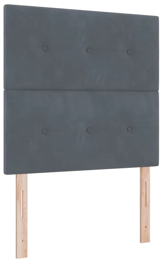 vidaXL Κρεβάτι με ελατήρια Σκούρο γκρι 100 x 200 cm Βελούδο