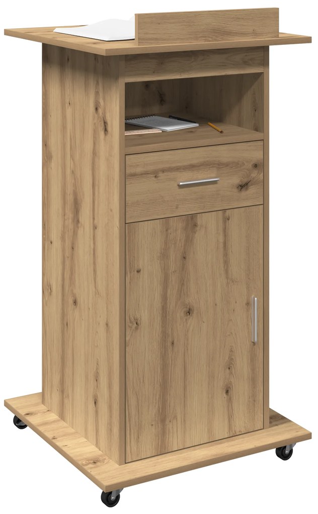 vidaXL Πλατφόρμα artisan δρυς 55 x 55 x 107 cm Επεξεργασμένο ξύλο