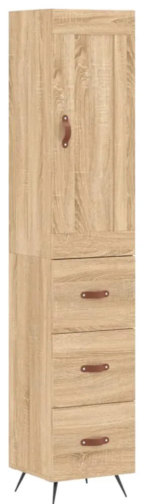 vidaXL Μπουφές Sonoma δρυς 34,5 x 34 x 180 εκ. από Επεξεργασμένο Ξύλο