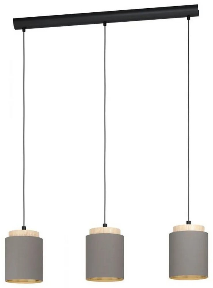 Φωτιστικό Οροφής-Ράγα Albariza 99446 Cappuccino Eglo Fabric, Wood, Metal