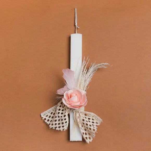 Beauty Home ΛΑΜΠΑΔΑ 33cm ΤΡΙΝΤΑΦΥΛΛΟ ΜΕ ΦΤΕΡΑ ΡΟΖ ΣΕ ΣΥΣΚΕΥΑΣΙΑ ΔΩΡΟΥ