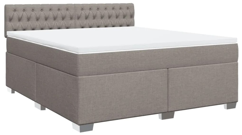 vidaXL Κρεβάτι Boxspring με Στρώμα Taupe 180x200 εκ. Υφασμάτινο