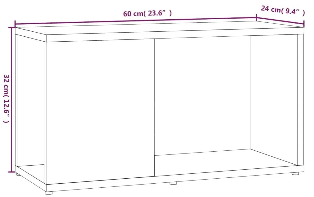 Έπιπλο Τηλεόρασης Καπνιστή Δρυς 60x24x32 εκ. Επεξεργασμένο Ξύλο - Καφέ