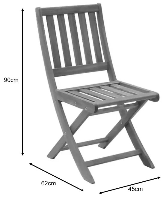 Καρέκλα Elijie pakoworld πτυσσόμενη ξύλο ακακίας φυσικό 45x62x90εκ - 282-000016